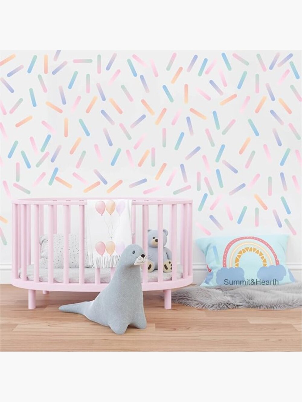 300-Piece Removable Wall Sticker Set, 10 Sheets, Vinyl Material, Nursery Decor